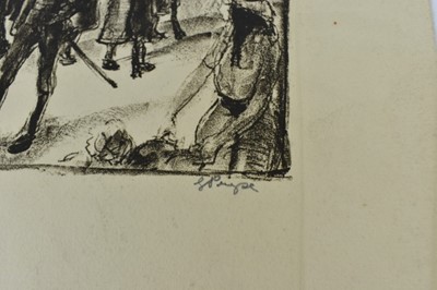 Lot 68 - *Gerald Spencer Pryse (1882-1956) black and white lithograph - Grande Place, Antwerp Sept 10th 1914, signed and titled, 30cm x 29cm, unframed.