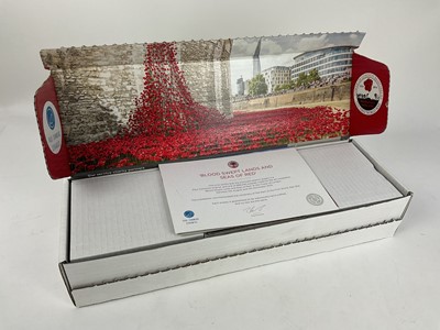 Lot 652 - Paul Cummins Tower of London ceramic poppy, one of 888,246 placed outside the Tower of London in 2014 to marks the centenary of the First World War, in original box with paperwork.
