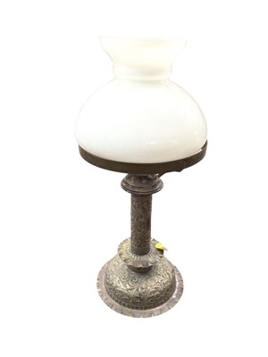 Lot 25 - Pair of Regency Old Sheffield Plate chamber sticks with snuffers, pair of antique silver plated decanter coasters, pair of Georgian silver plated salts with blue glass liners and a pair of Georgian...