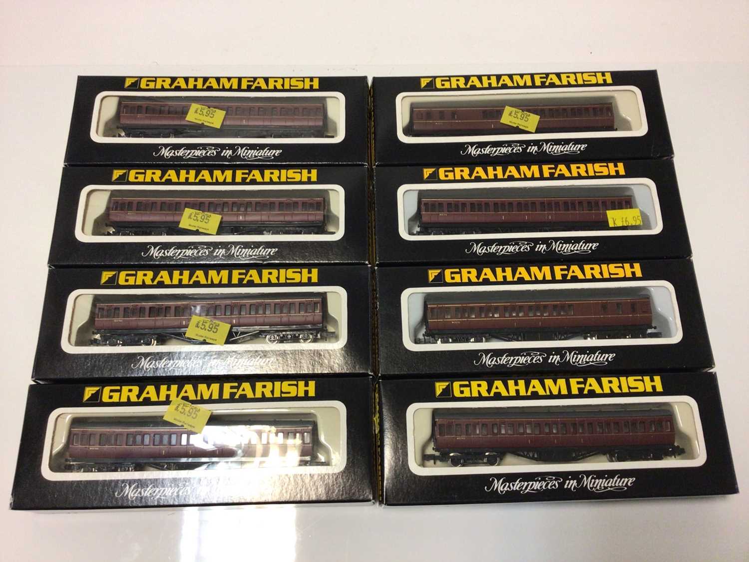 Lot 80 - Graham Farish N gauge carriages including BR Suburban No.0605 (6), No.0685 (3)