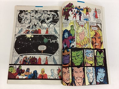 Lot 50 - Marvel comics The Infinity Gauntlet, issues 1, 3, 4 and 6. First issue includes Thanos and avengers. All priced 2.50usd. (4)