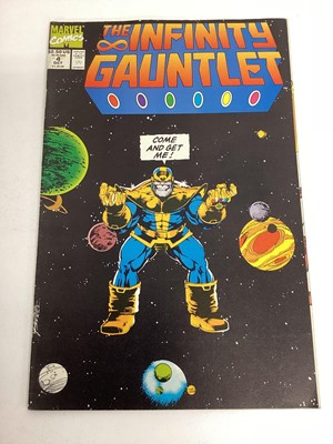Lot 50 - Marvel comics The Infinity Gauntlet, issues 1, 3, 4 and 6. First issue includes Thanos and avengers. All priced 2.50usd. (4)