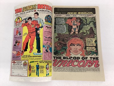 Lot 72 - Marvel comics Red Sonja, first solo series (1977 to 1979). Complete run from issues 1-15. Also to include Marvel feature presents Red Sonja issues 2-7 (1976). (21)
