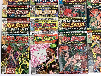 Lot 72 - Marvel comics Red Sonja, first solo series (1977 to 1979). Complete run from issues 1-15. Also to include Marvel feature presents Red Sonja issues 2-7 (1976). (21)