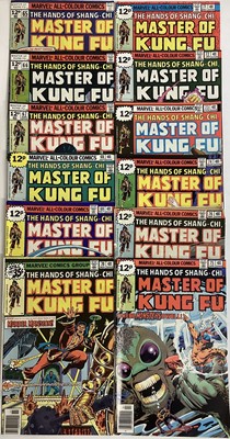 Lot 73 - Group of Marvel comics The hands of Shang-Chi, Master of Kung Fu (1974 to 1979). English and American price variants. Approximately 42 comics.