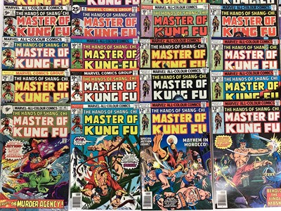 Lot 73 - Group of Marvel comics The hands of Shang-Chi, Master of Kung Fu (1974 to 1979). English and American price variants. Approximately 42 comics.