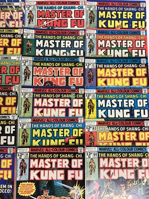 Lot 73 - Group of Marvel comics The hands of Shang-Chi, Master of Kung Fu (1974 to 1979). English and American price variants. Approximately 42 comics.