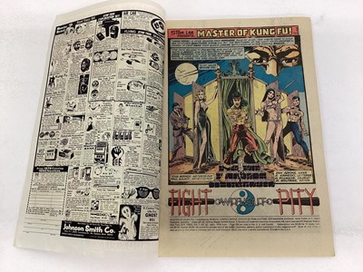 Lot 73 - Group of Marvel comics The hands of Shang-Chi, Master of Kung Fu (1974 to 1979). English and American price variants. Approximately 42 comics.
