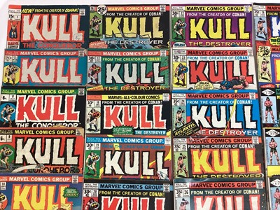 Lot 63 - Marvel comics Kull the Conqueror and Kull the Destroyer 1970's. Also includes king Conan and king sized annuals staring King Kull. English and American price variants. Approximately 30 comics.