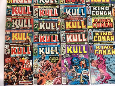 Lot 63 - Marvel comics Kull the Conqueror and Kull the Destroyer 1970's. Also includes king Conan and king sized annuals staring King Kull. English and American price variants. Approximately 30 comics.