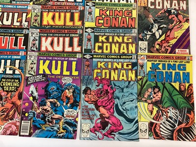 Lot 63 - Marvel comics Kull the Conqueror and Kull the Destroyer 1970's. Also includes king Conan and king sized annuals staring King Kull. English and American price variants. Approximately 30 comics.
