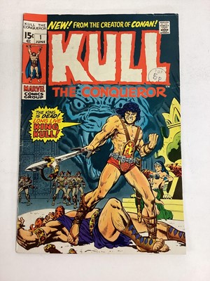 Lot 63 - Marvel comics Kull the Conqueror and Kull the Destroyer 1970's. Also includes king Conan and king sized annuals staring King Kull. English and American price variants. Approximately 30 comics.