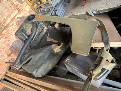 Lot 30 - Group of assorted Land Rover spares to include a roof, buck and front wing, believed to be from an ex. British Army 110, sold without reserve (Subject to 12% buyers premium inclusive of VAT).