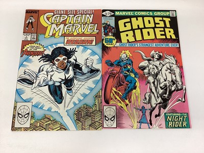 Lot 52 - Small group of Marvel comics to include Avengers #196 (1980), First full appearance of Taskmaster. Together with Marvel Team-up #95 (1980), First appearance of Mockingbird. Ghost Rider #50 (1980),...