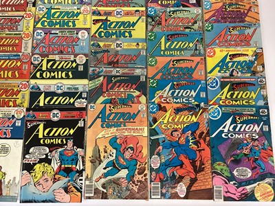 Lot 55 - Large quantity of 1970's DC Comics , Action Comics. To include #411 origin of Eclipso #481 1st appearance of Supermobile