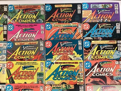 Lot 56 - Large quantity of 1980's DC Comics, Action Comics to include #521 1st appearance of Vixen, #527 1st appearance of Lord Satanis