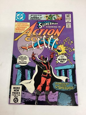 Lot 56 - Large quantity of 1980's DC Comics, Action Comics to include #521 1st appearance of Vixen, #527 1st appearance of Lord Satanis