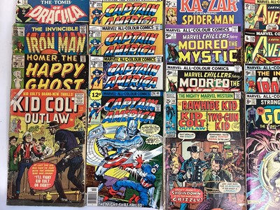 Lot 76 - Box of Marvel comics mostly 1970's. To include Modred the Mystic, Sub-mariner, Hercules, the Champions and many others. Approximately 65 comics.