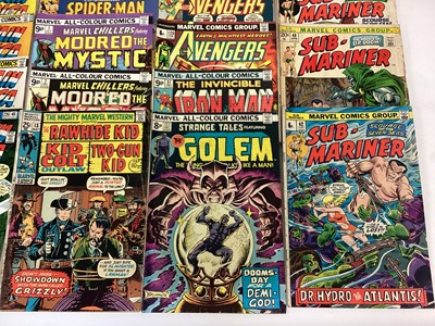 Lot 76 - Box of Marvel comics mostly 1970's. To include Modred the Mystic, Sub-mariner, Hercules, the Champions and many others. Approximately 65 comics.