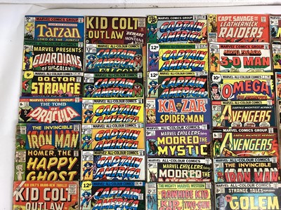 Lot 76 - Box of Marvel comics mostly 1970's. To include Modred the Mystic, Sub-mariner, Hercules, the Champions and many others. Approximately 65 comics.
