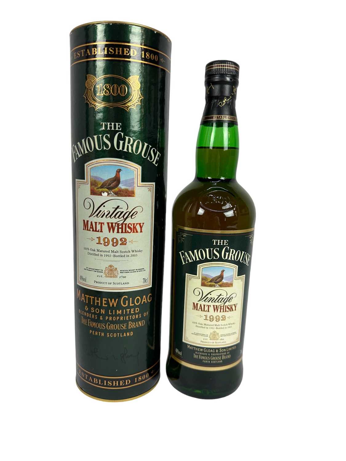 Lot 11 - Whisky - one bottle, The Famous Grouse 1992, bottled in 2003, in orignal tube