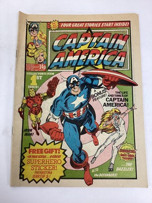 Lot 77 - Marvel comics Hulk weekly comic 1979. Issues 1-5, together with Marvel team up weekly issue 1, Captain American weekly issue 1, Valour weekly issue 1, forces in combat weekly issue 1 and Future ten...