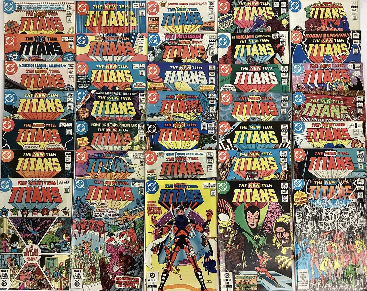 Lot 83 - Large quantity of 1980's DC Comics, The New Teen Titans #1 #3-41 #45-47 together with Two annuals #1 #2