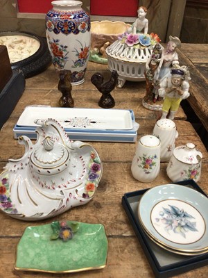 Lot 34 - Group of ceramics, including continental figures, Minton, etc