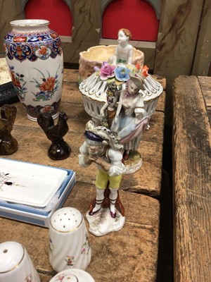Lot 34 - Group of ceramics, including continental figures, Minton, etc