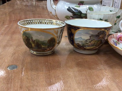 Lot 37 - Two Flight Worcester spirally fluted coffee cups, two Derby coffee cans and other items