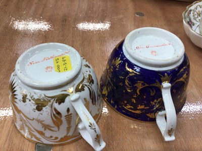 Lot 37 - Two Flight Worcester spirally fluted coffee cups, two Derby coffee cans and other items