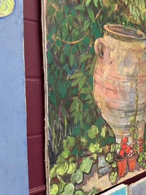 Lot 1100 - Joseph Plaskett (1918-2014) oil on canvas - The Garden Pot, unsigned, 100cm x 122cm, unframed