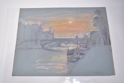 Lot 1116 - Joseph Plaskett (1918-2014) group of nine pastels on paper, French Landscapes, signed, approximately 51cm x 65cm