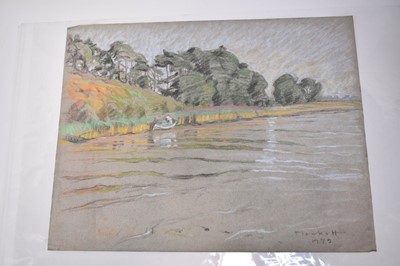 Lot 1116 - Joseph Plaskett (1918-2014) group of nine pastels on paper, French Landscapes, signed, approximately 51cm x 65cm