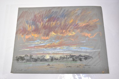 Lot 1116 - Joseph Plaskett (1918-2014) group of nine pastels on paper, French Landscapes, signed, approximately 51cm x 65cm