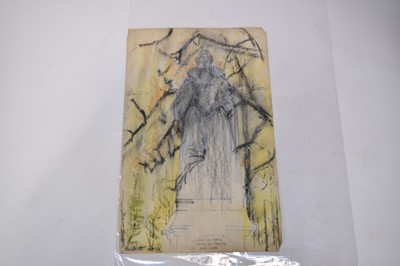 Lot 1118 - Joseph Plaskett (1918-2014) group of eight pastels on paper, studies of French Sculpture, mostly signed and dated '55, approximately 48cm x 32cm (8)