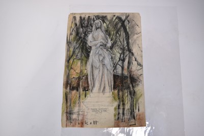 Lot 1118 - Joseph Plaskett (1918-2014) group of eight pastels on paper, studies of French Sculpture, mostly signed and dated '55, approximately 48cm x 32cm (8)