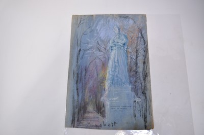 Lot 1118 - Joseph Plaskett (1918-2014) group of eight pastels on paper, studies of French Sculpture, mostly signed and dated '55, approximately 48cm x 32cm (8)