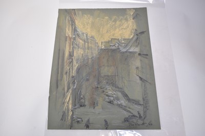 Lot 1119 - Joseph Plaskett (1918-2014) group of nine pastels on paper, Parisian Cityscapes, signed, approximately 50cm x 65cm and smaller, unframed (9)