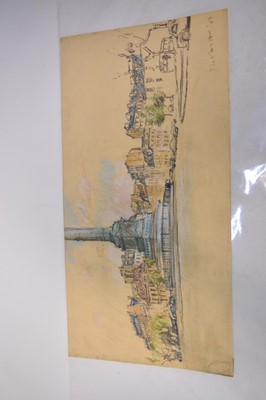 Lot 1119 - Joseph Plaskett (1918-2014) group of nine pastels on paper, Parisian Cityscapes, signed, approximately 50cm x 65cm and smaller, unframed (9)
