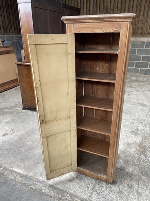 Lot 14 - Antique floor standing narrow cupboard, 59w x 32d x 176h
