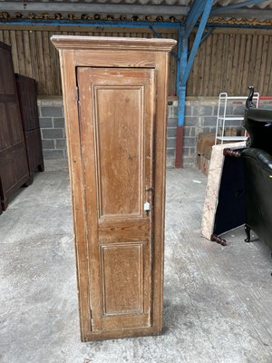Lot 14 - Antique floor standing narrow cupboard, 59w x 32d x 176h