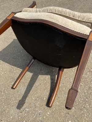 Lot 38 - Pair of Edwardian mahogany and lined tub chairs