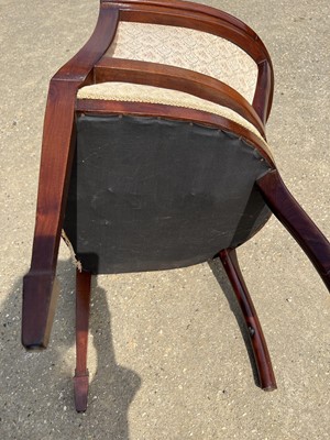 Lot 38 - Pair of Edwardian mahogany and lined tub chairs