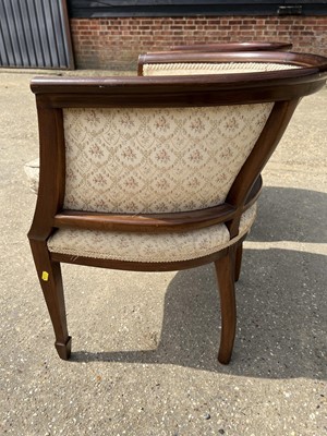 Lot 38 - Pair of Edwardian mahogany and lined tub chairs