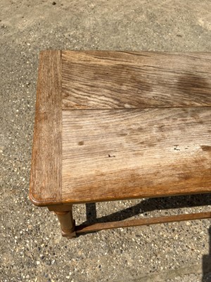 Lot 40 - Blond oak side table 92w x 46d x 74h