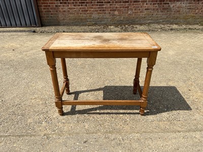 Lot 40 - Blond oak side table 92w x 46d x 74h