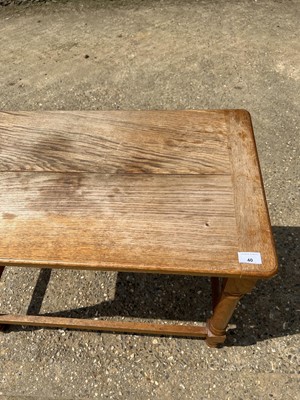Lot 40 - Blond oak side table 92w x 46d x 74h