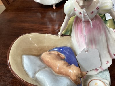 Lot 1198 - Ten Royal Doulton figures - Beat You To It HN2871, Christine HN2792, Antonia HN4674, Special Wishes HN4749, Elaine HN4718, Lisa HN2394, Joanna HN4711, Ninette HN4717, Pensive Moments HN2704 and Sec...