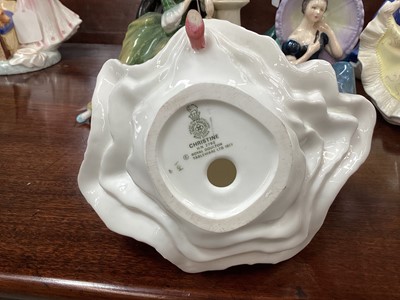 Lot 1198 - Ten Royal Doulton figures - Beat You To It HN2871, Christine HN2792, Antonia HN4674, Special Wishes HN4749, Elaine HN4718, Lisa HN2394, Joanna HN4711, Ninette HN4717, Pensive Moments HN2704 and Sec...